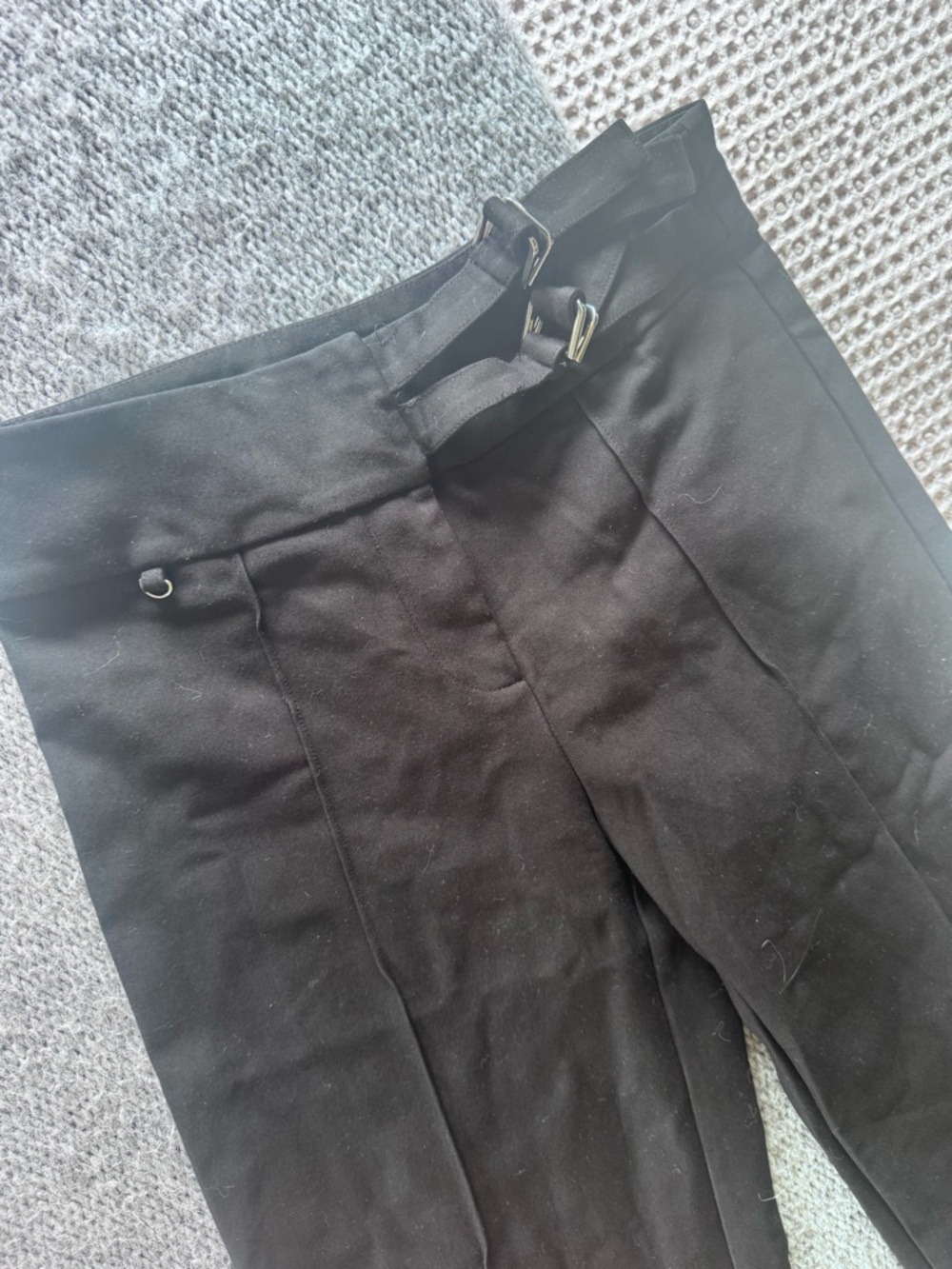 Women’s Black Dress Pants with Side Buckle Waist